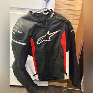 Alpinestars Black Red White Leather Riding Jacket